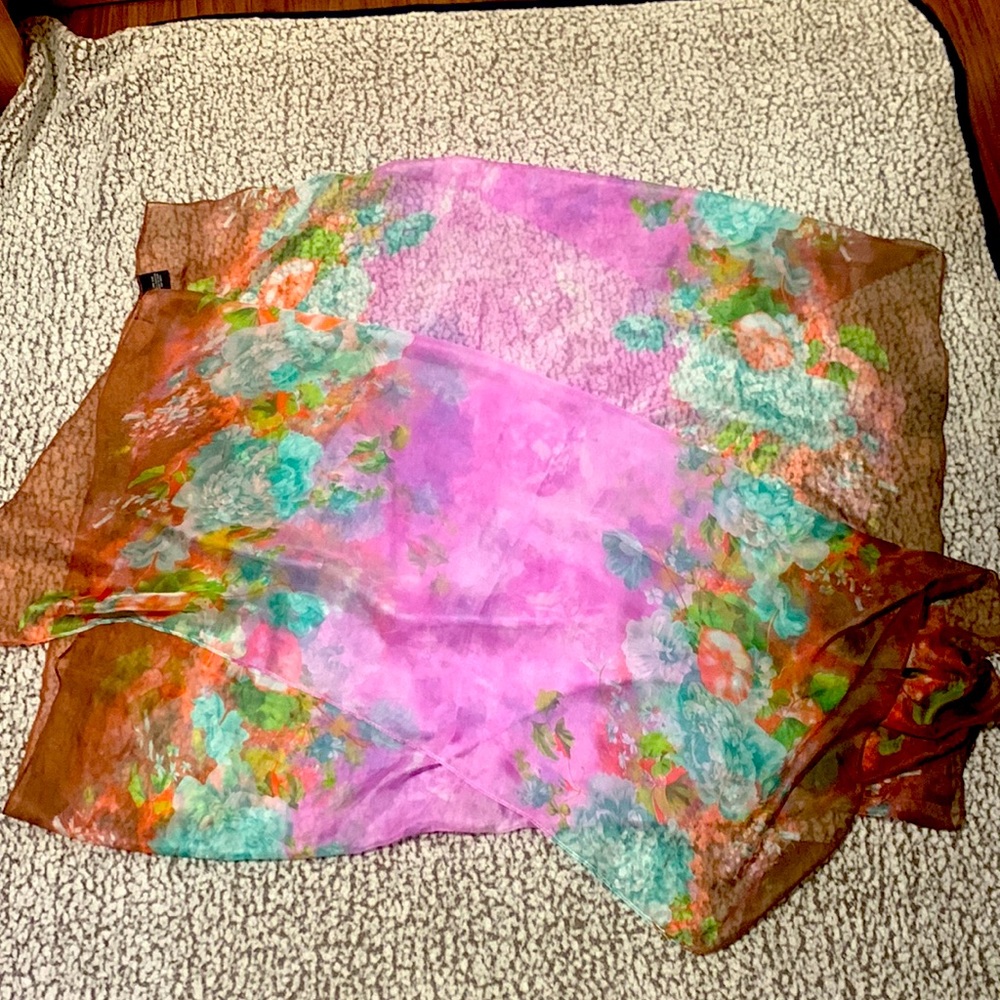 Lavender Floral polyester scarf